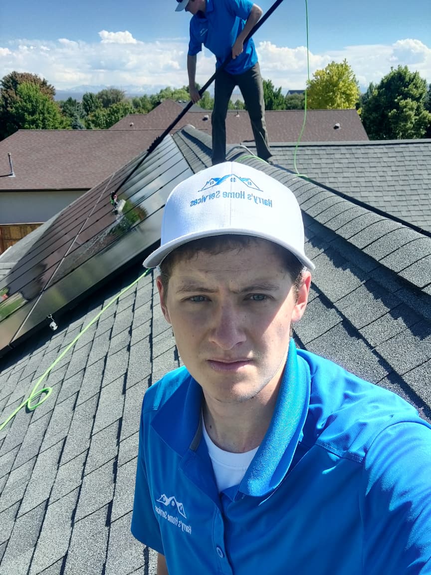 Harry Cleaning Solar Panels